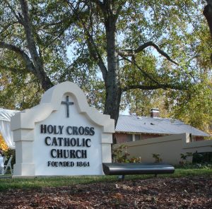 Photo of Holy Cross Catholic Church signage