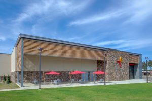 Exterior photo of Pinelake Reservoir student center