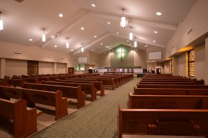 Interior photo of Sancturary at College Hill MB Church