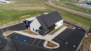 Arial view of bank