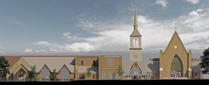 Front elevation of church