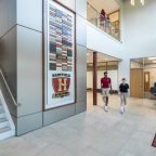 Photo of the New Middle School Foyer and Donor Wall